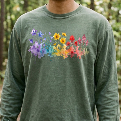 Watercolor Rocky Mountain Wildflowers Premium Long Sleeve