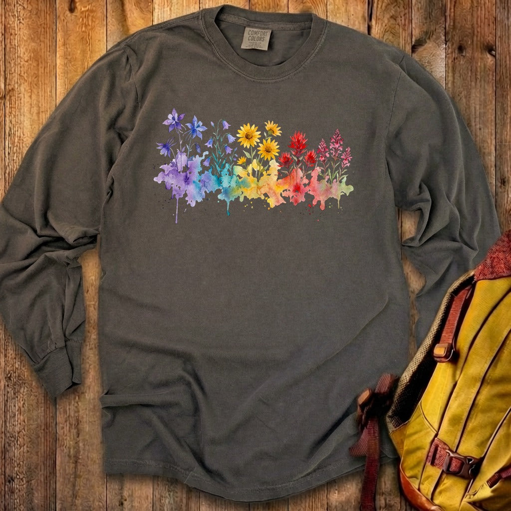 Watercolor Rocky Mountain Wildflowers Premium Long Sleeve
