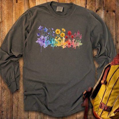 Watercolor Rocky Mountain Wildflowers Premium Long Sleeve