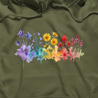 Watercolor Rocky Mountain Wildflowers Hoodie