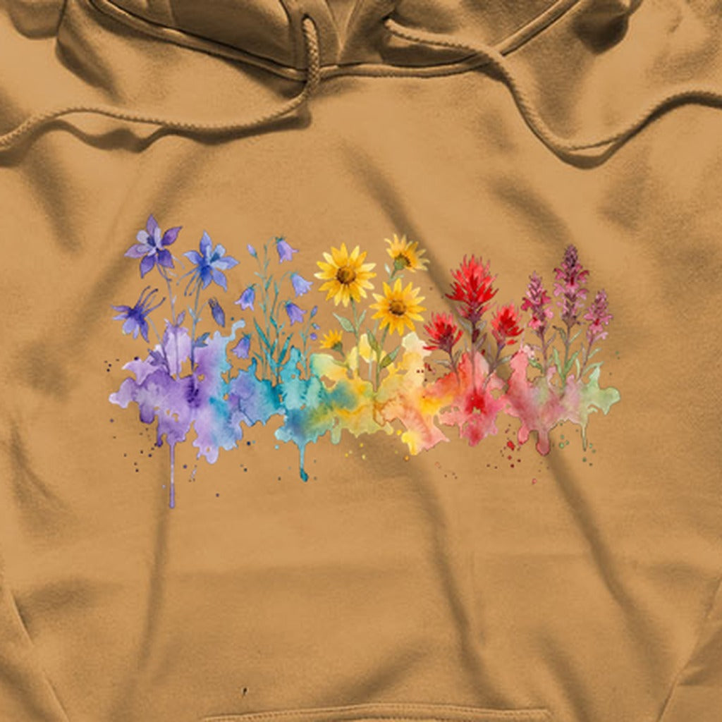 Watercolor Rocky Mountain Wildflowers Hoodie