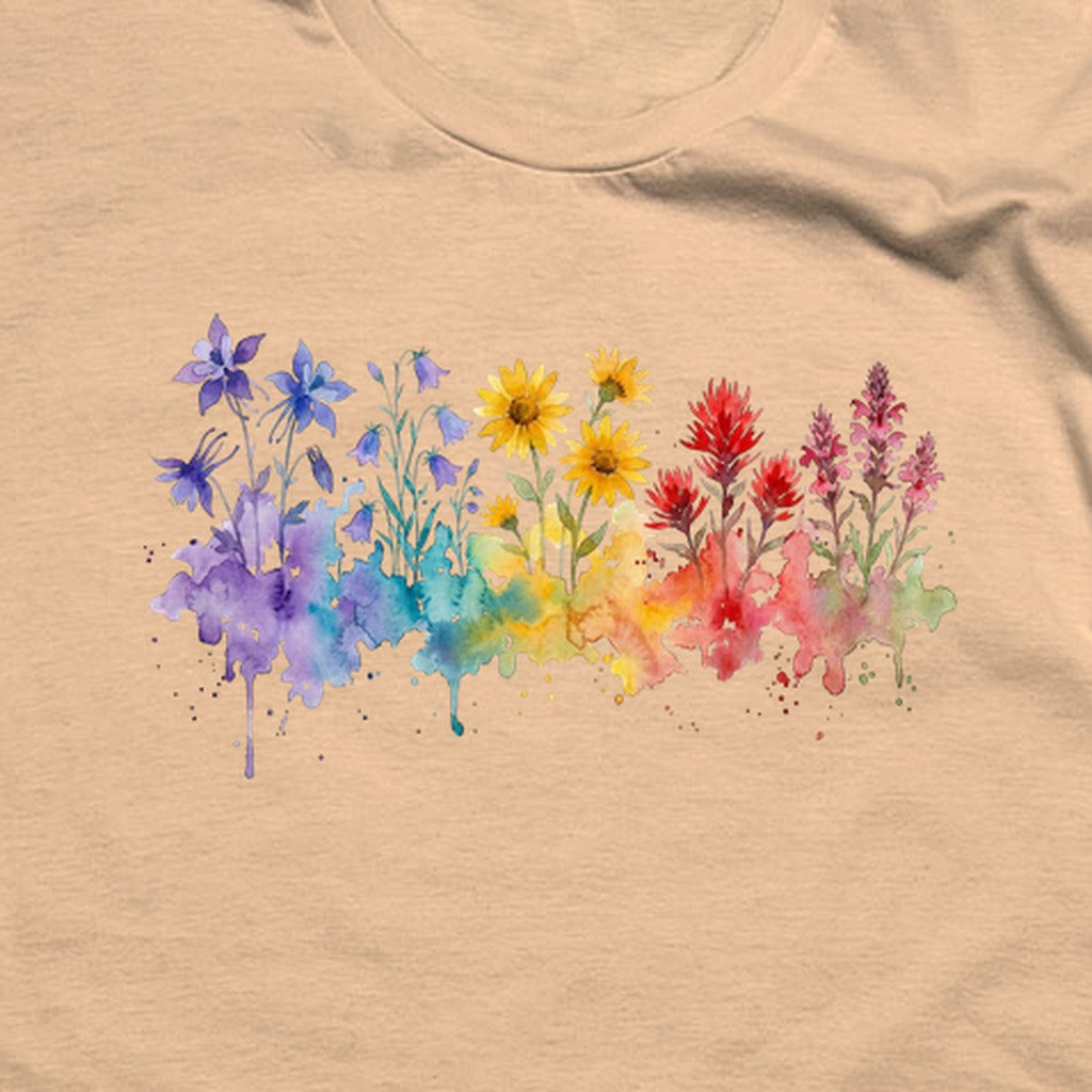 Watercolor Rocky Mountain Wildflowers T-Shirt