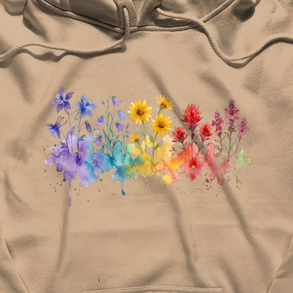 Watercolor Rocky Mountain Wildflowers Hoodie