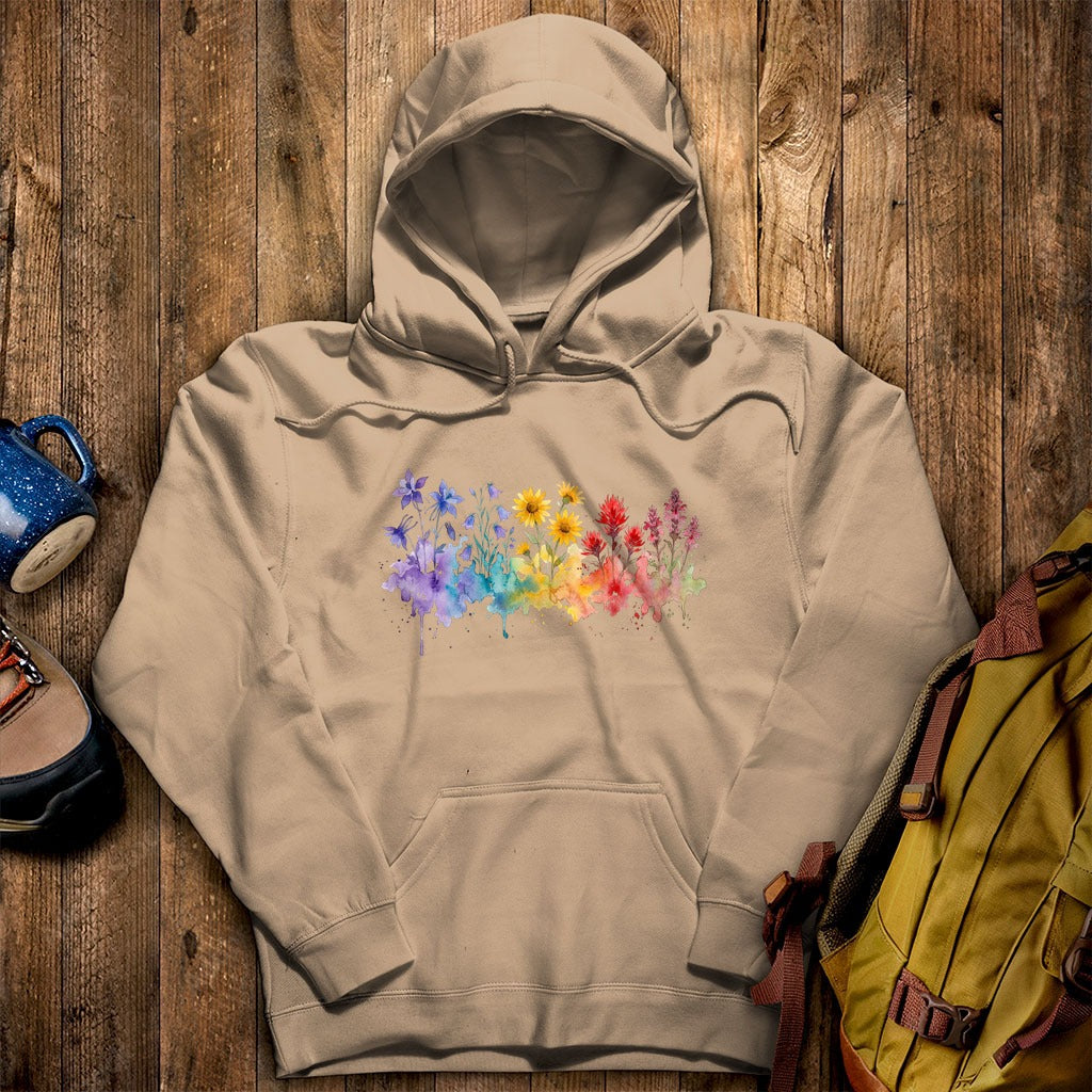 Watercolor Rocky Mountain Wildflowers Hoodie