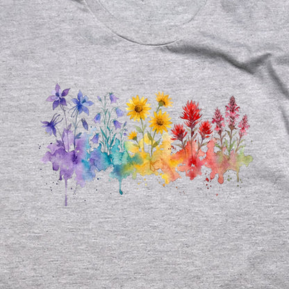 Watercolor Rocky Mountain Wildflowers T-Shirt
