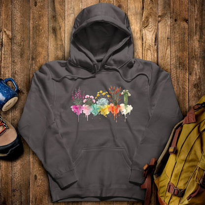 Watercolor Saguaro Wildflowers Hoodie