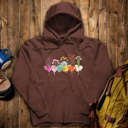 Watercolor Saguaro Wildflowers Hoodie