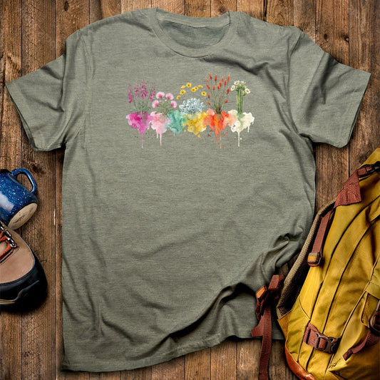 Watercolor Saguaro Wildflowers T-Shirt