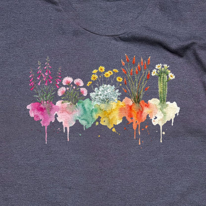 Watercolor Saguaro Wildflowers T-Shirt