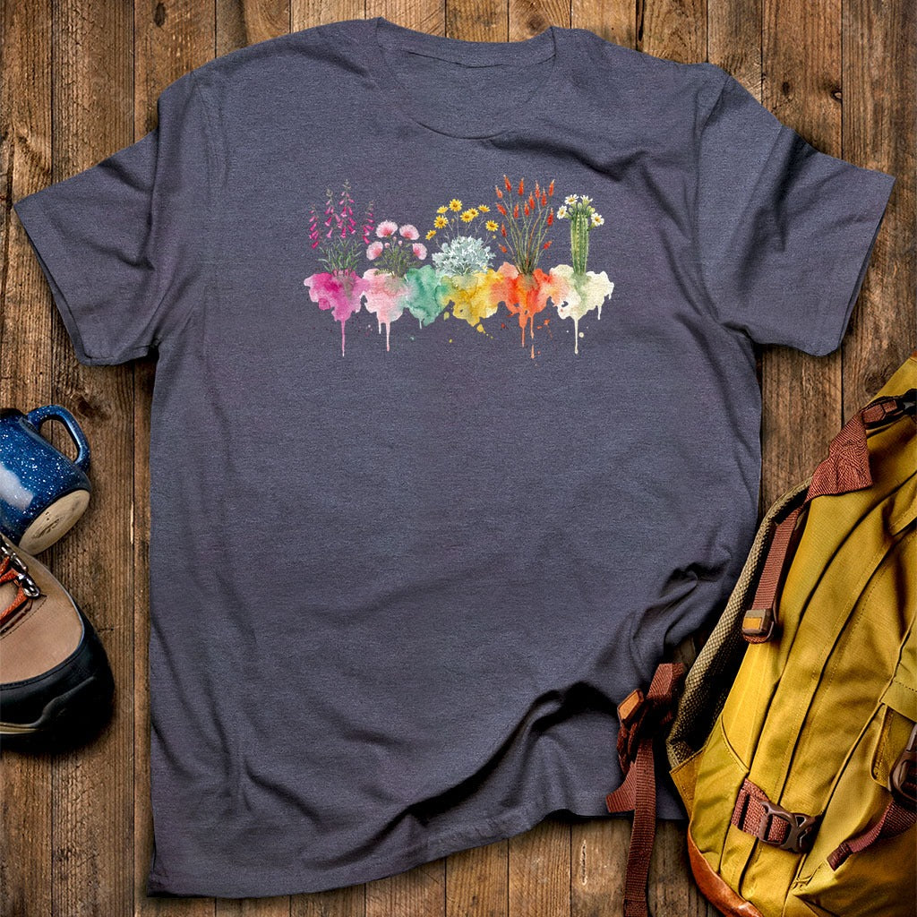 Watercolor Saguaro Wildflowers T-Shirt