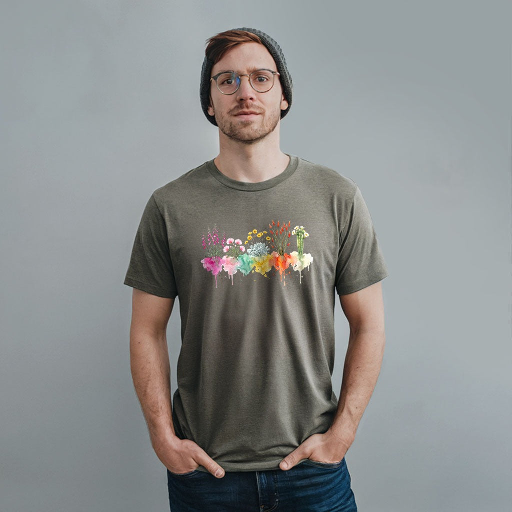 Watercolor Saguaro Wildflowers T-Shirt