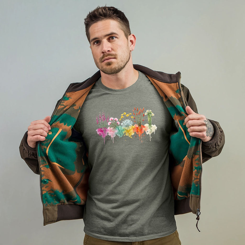 Watercolor Saguaro Wildflowers T-Shirt