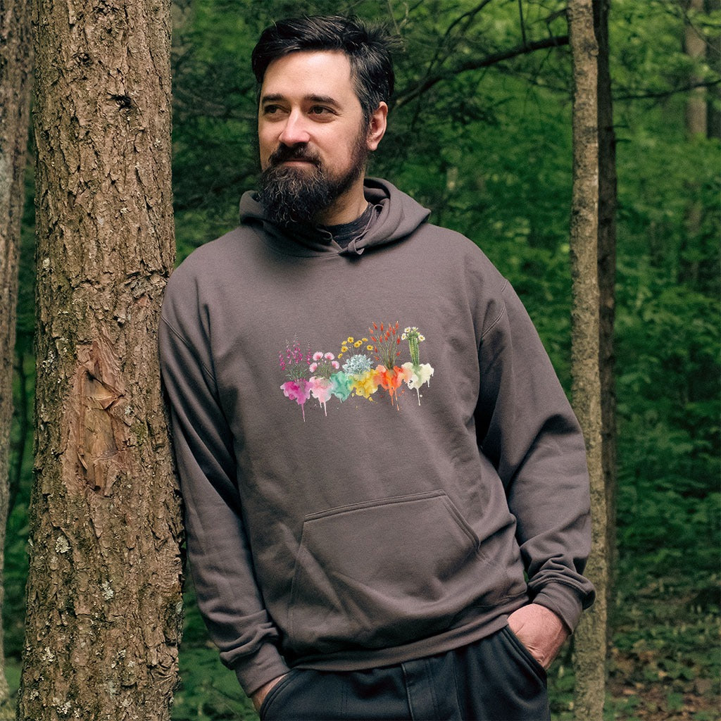 Watercolor Saguaro Wildflowers Hoodie