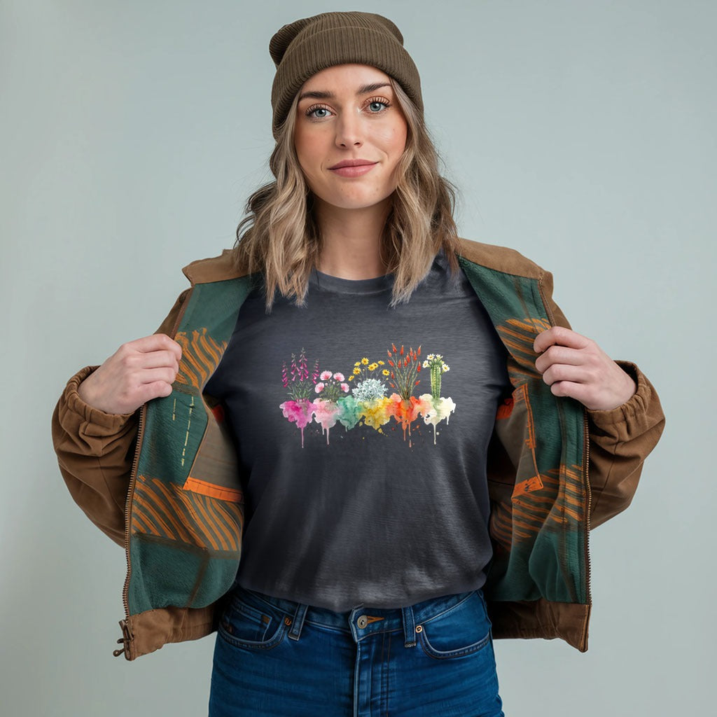 Watercolor Saguaro Wildflowers T-Shirt