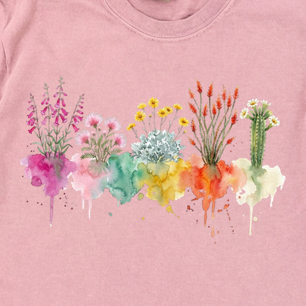 Watercolor Saguaro Wildflowers Premium Long Sleeve
