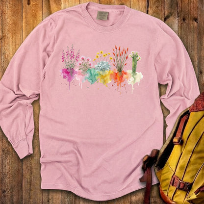 Watercolor Saguaro Wildflowers Premium Long Sleeve