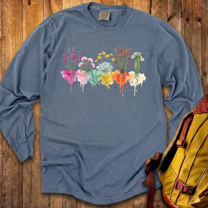 Watercolor Saguaro Wildflowers Premium Long Sleeve