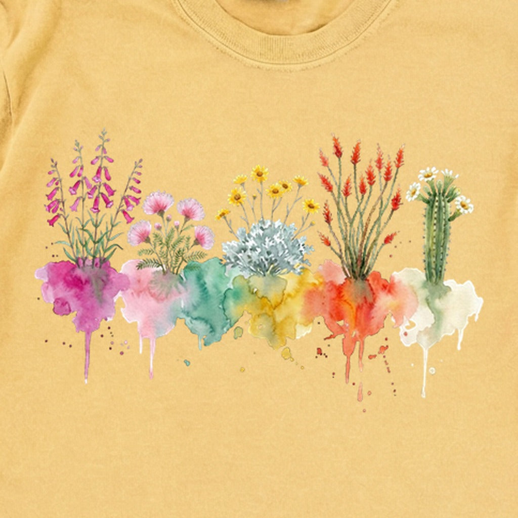 Watercolor Saguaro Wildflowers Premium Long Sleeve