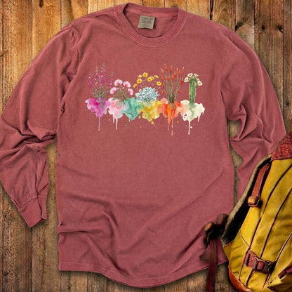 Watercolor Saguaro Wildflowers Premium Long Sleeve