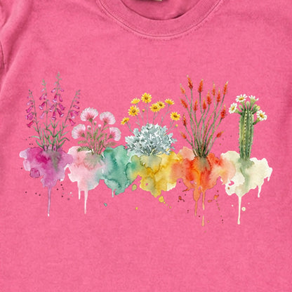 Watercolor Saguaro Wildflowers Premium Long Sleeve