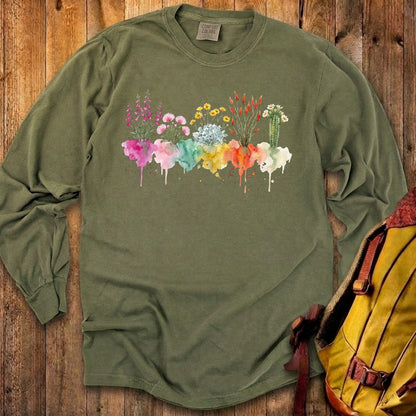 Watercolor Saguaro Wildflowers Premium Long Sleeve