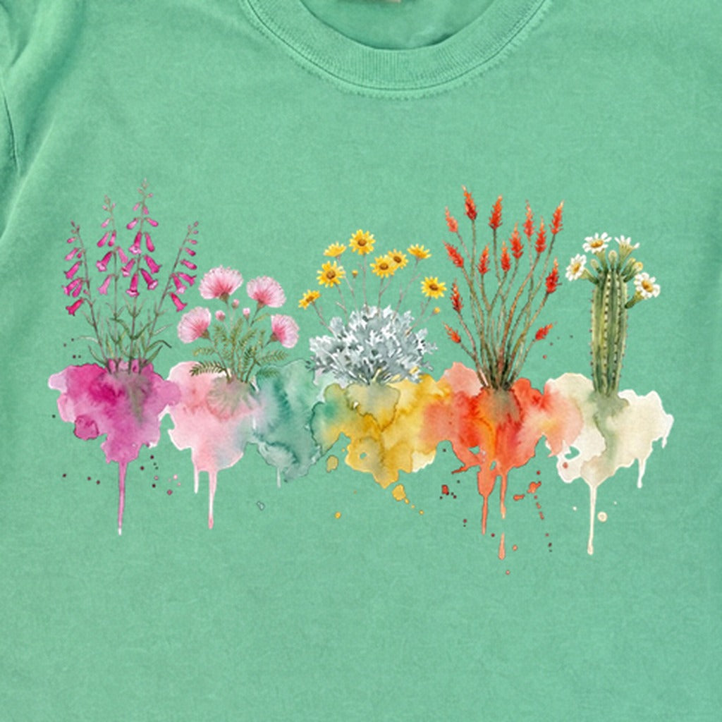 Watercolor Saguaro Wildflowers Premium Long Sleeve