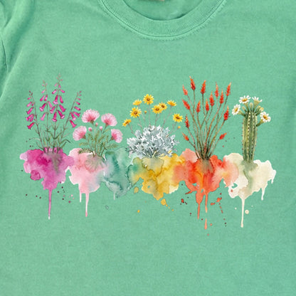 Watercolor Saguaro Wildflowers Premium Long Sleeve