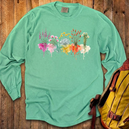 Watercolor Saguaro Wildflowers Premium Long Sleeve
