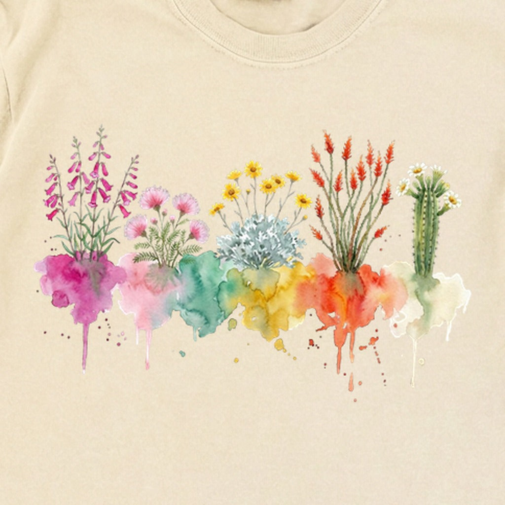 Watercolor Saguaro Wildflowers Premium Long Sleeve