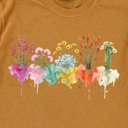 Watercolor Saguaro Wildflowers Premium Long Sleeve