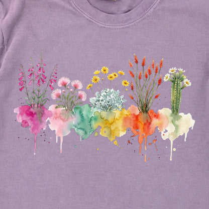 Watercolor Saguaro Wildflowers Premium Long Sleeve