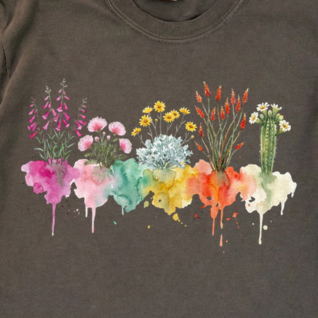 Watercolor Saguaro Wildflowers Premium Long Sleeve