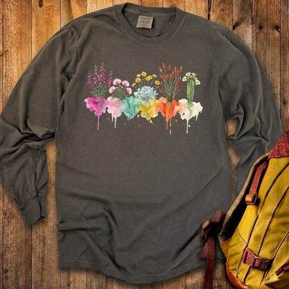 Watercolor Saguaro Wildflowers Premium Long Sleeve