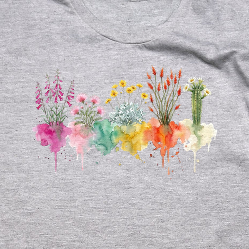 Watercolor Saguaro Wildflowers T-Shirt