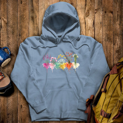 Watercolor Saguaro Wildflowers Hoodie