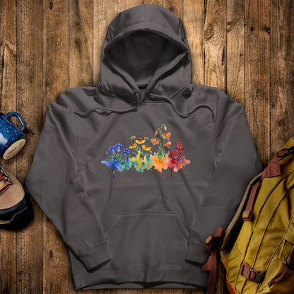 Watercolor Sequoia Wildflowers Hoodie