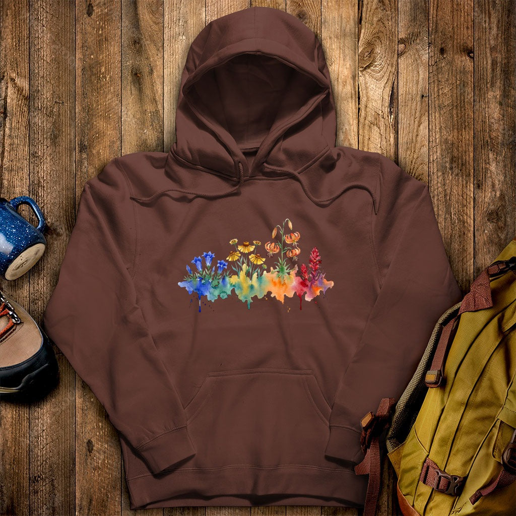 Watercolor Sequoia Wildflowers Hoodie