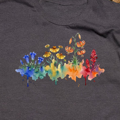 Watercolor Sequoia Wildflowers T-Shirt