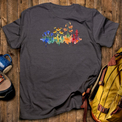Watercolor Sequoia Wildflowers T-Shirt
