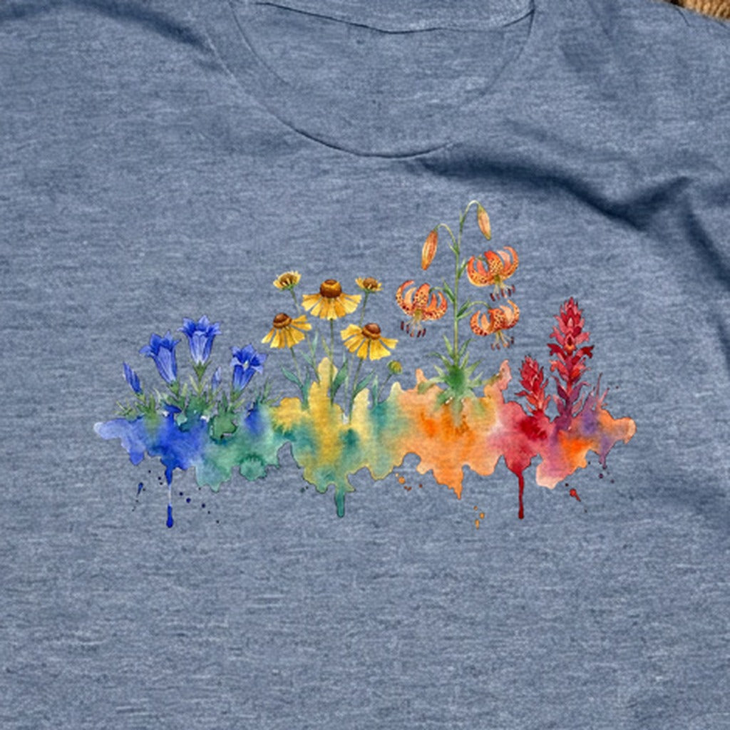 Watercolor Sequoia Wildflowers T-Shirt