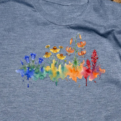Watercolor Sequoia Wildflowers T-Shirt