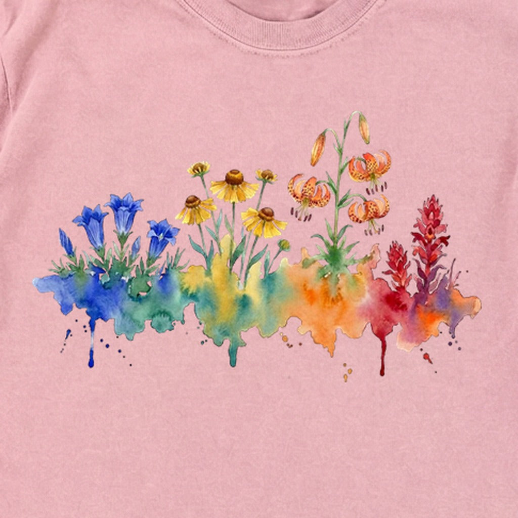 Watercolor Sequoia Wildflowers Premium Long Sleeve