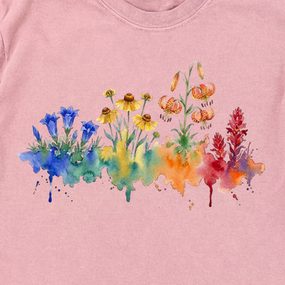Watercolor Sequoia Wildflowers Premium Long Sleeve