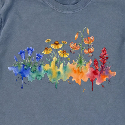 Watercolor Sequoia Wildflowers Premium Long Sleeve