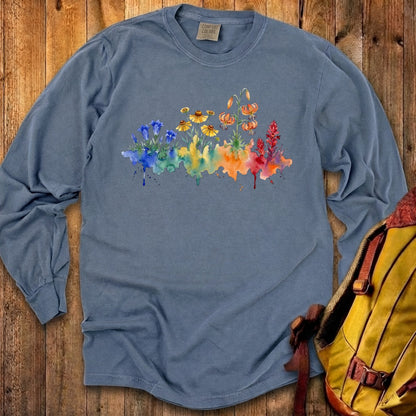 Watercolor Sequoia Wildflowers Premium Long Sleeve