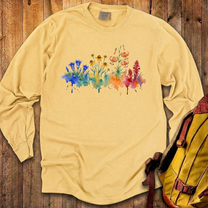 Watercolor Sequoia Wildflowers Premium Long Sleeve