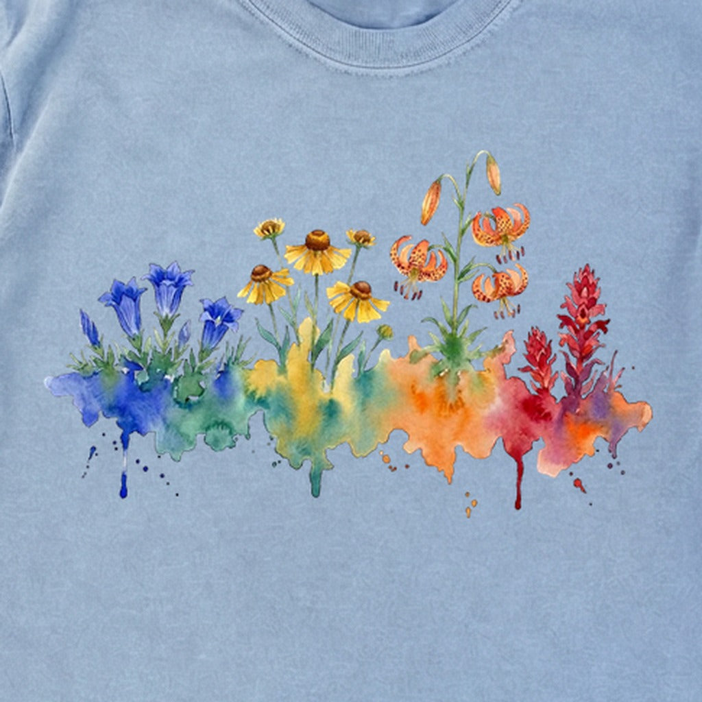 Watercolor Sequoia Wildflowers Premium Long Sleeve