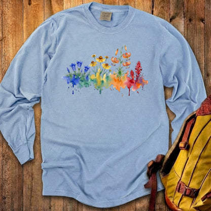 Watercolor Sequoia Wildflowers Premium Long Sleeve