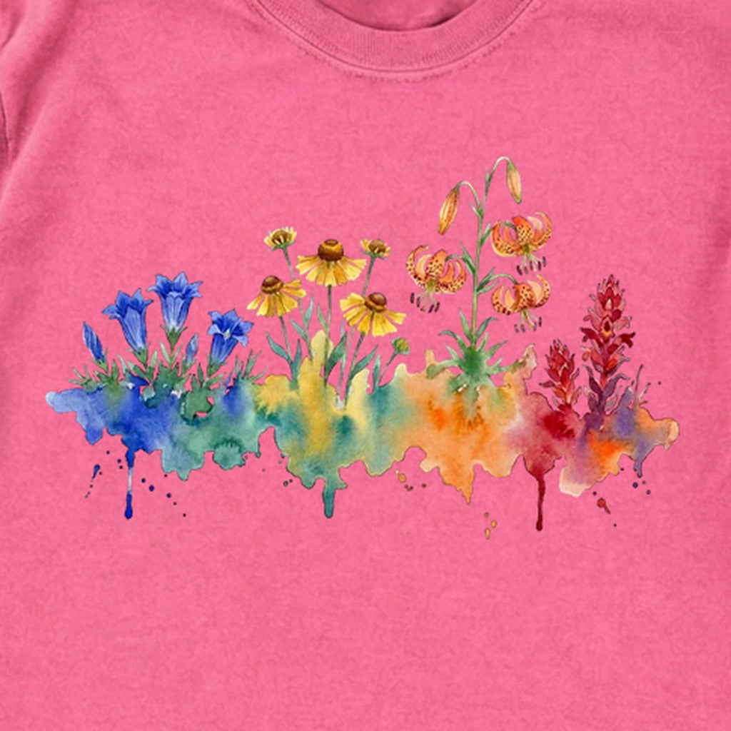 Watercolor Sequoia Wildflowers Premium Long Sleeve