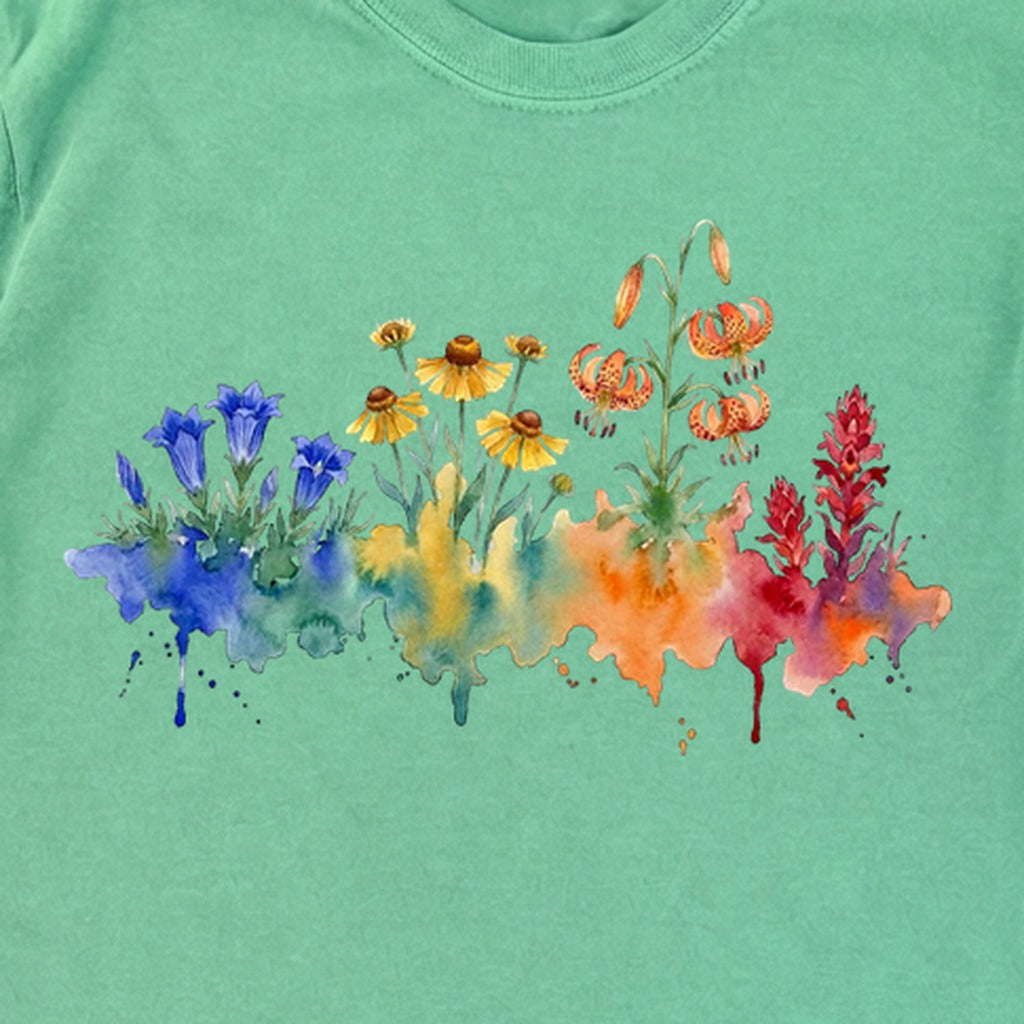 Watercolor Sequoia Wildflowers Premium Long Sleeve